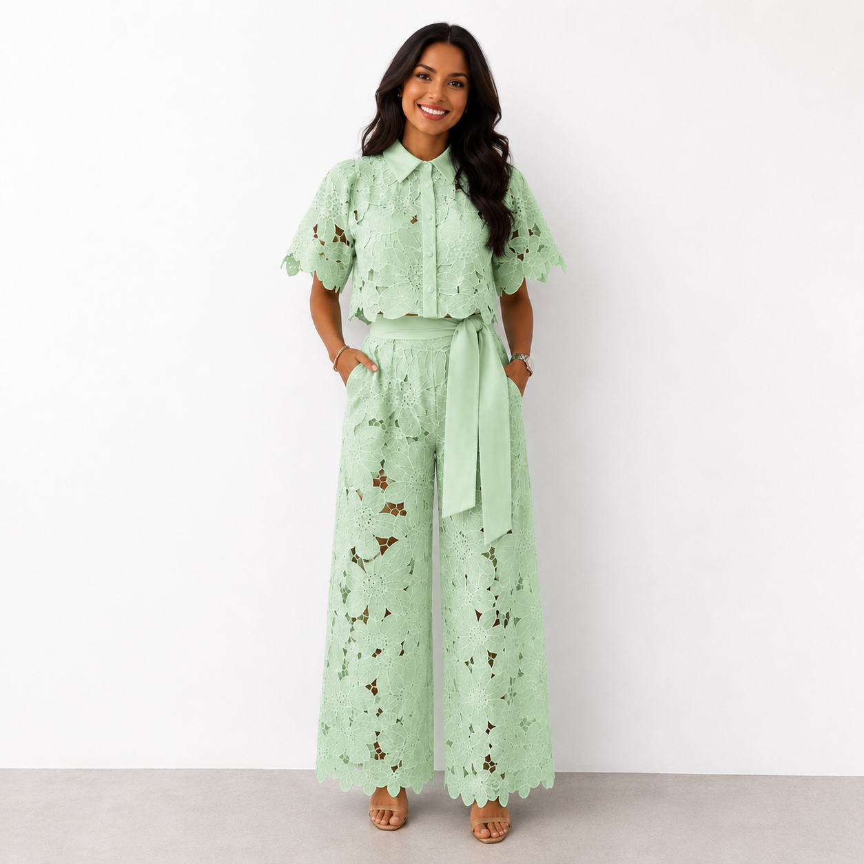 Arielle™ | Elegante Set di Due Pezzi in Pizzo