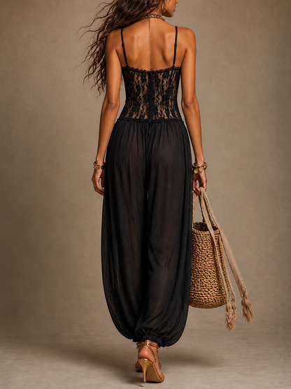 Laia™ | Tuta Halter in Pizzo
