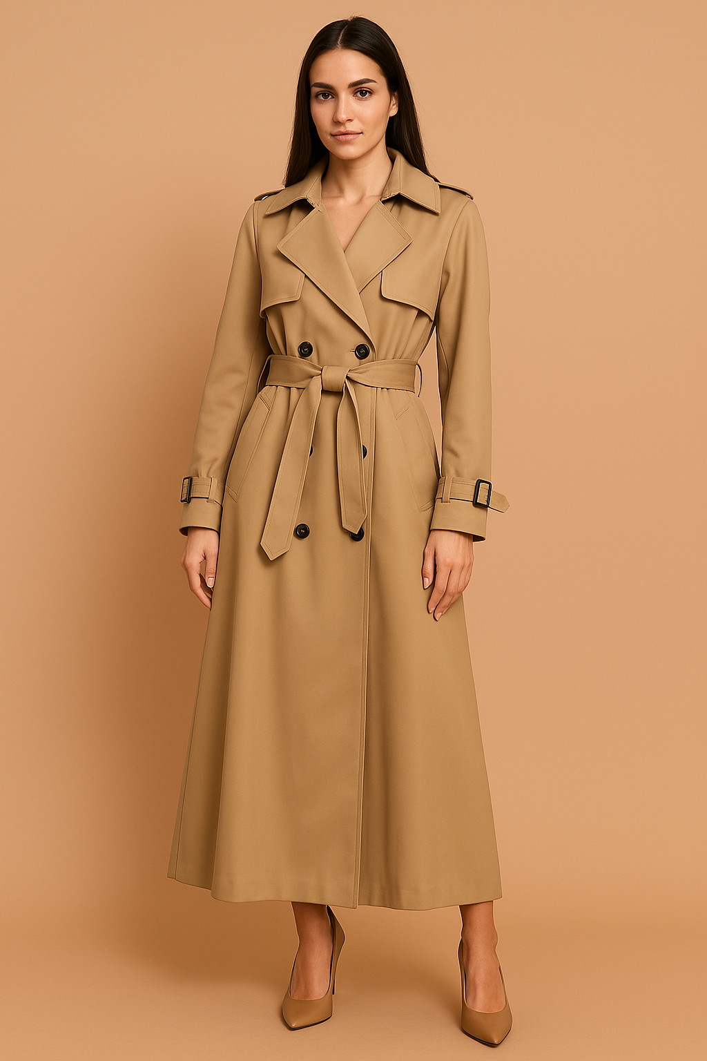 Leven™ | Elegante trench coat lungo