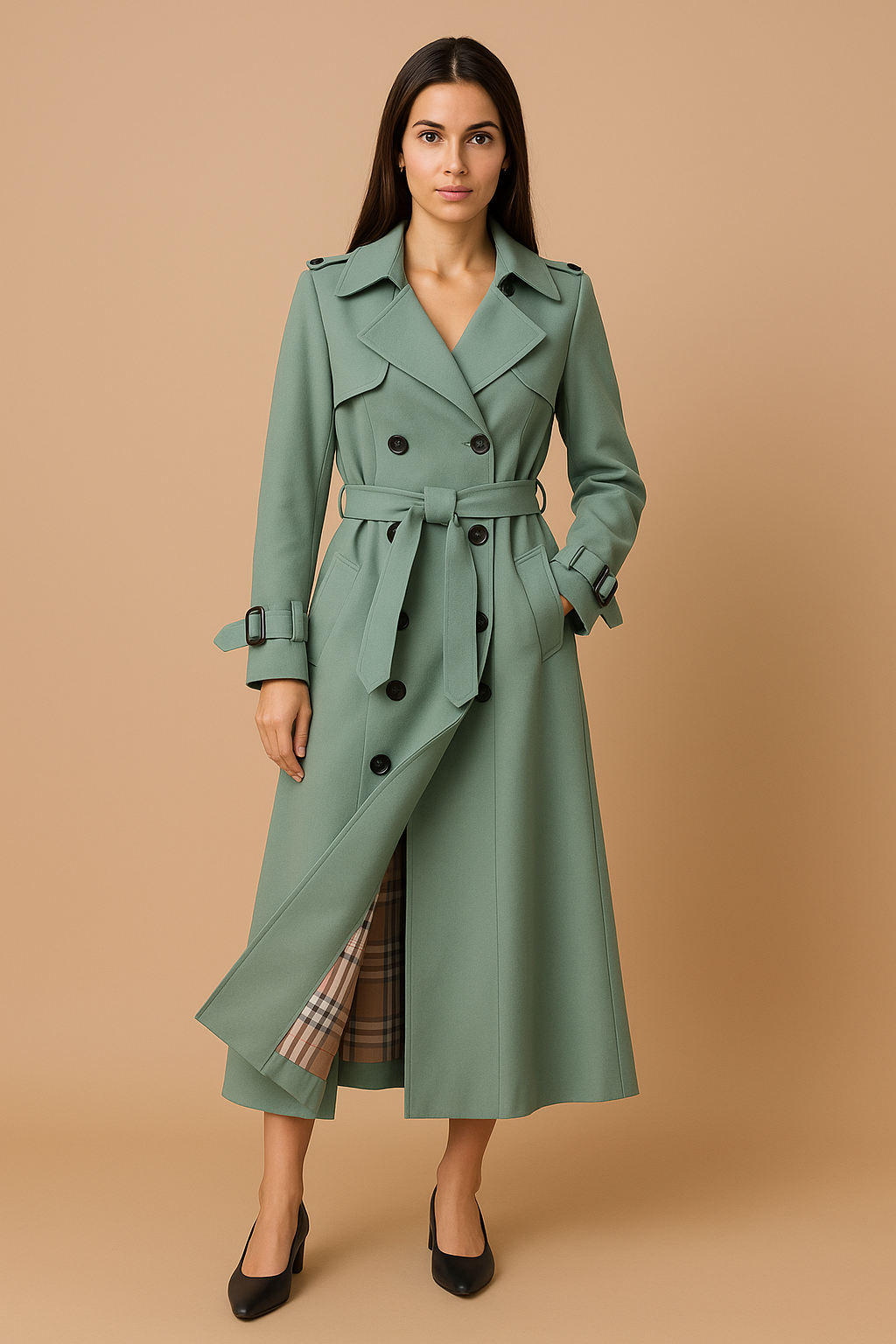 Leven™ | Elegante trench coat lungo
