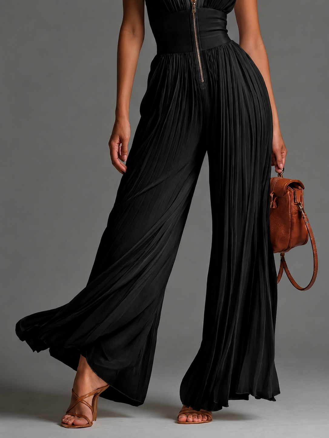 Elise™ | Salopette Chic con Collo Halter e Vita Alta
