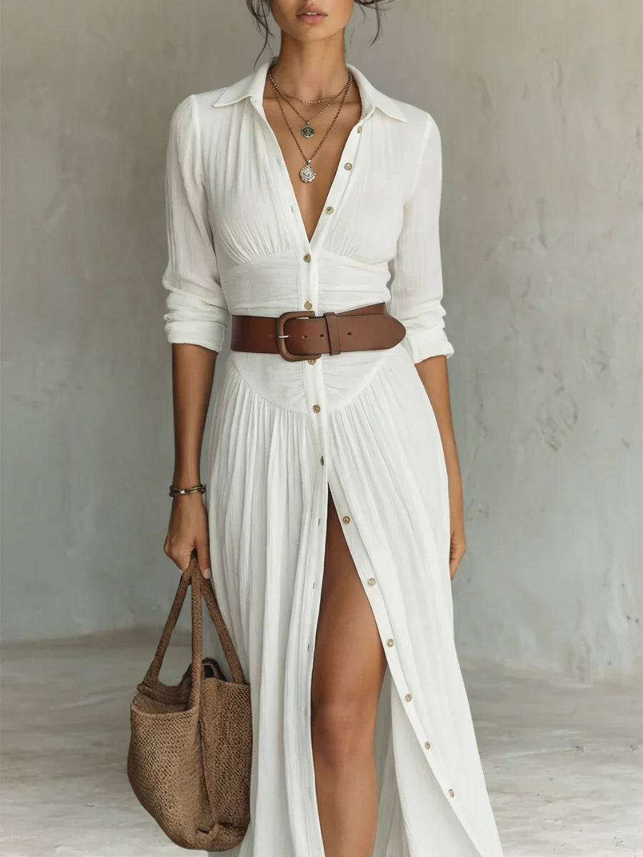 Lena™ | Abito Maxi Elegante con Cintura