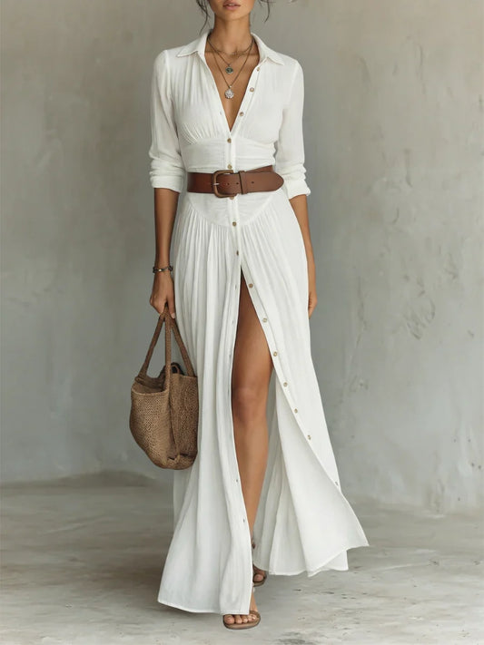 Lena™ | Abito Maxi Elegante con Cintura