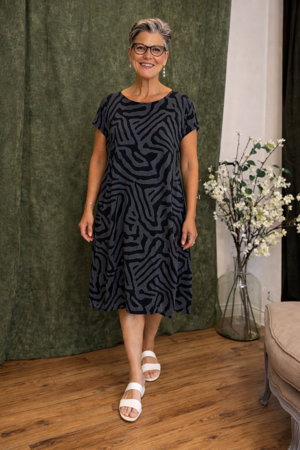 Ingrid™ | Abito Midi Estivo in Lino