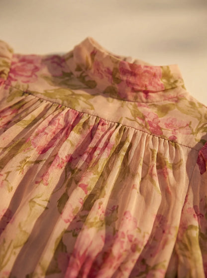 Elira™ | Elegante Abito Maxi con Rouches a Fiori