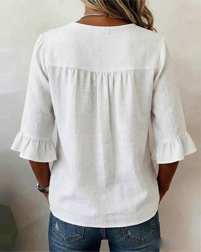Amelie™ | Blusa Camuffa Pancia con Bottoni