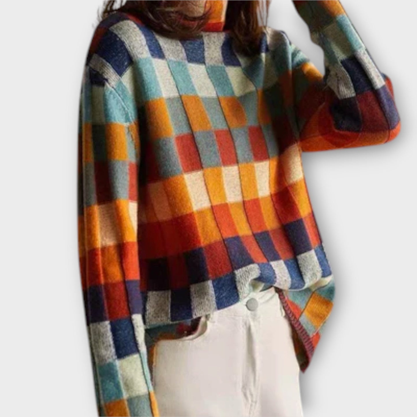 Erika - Maglione a Collo Alto Patchwork