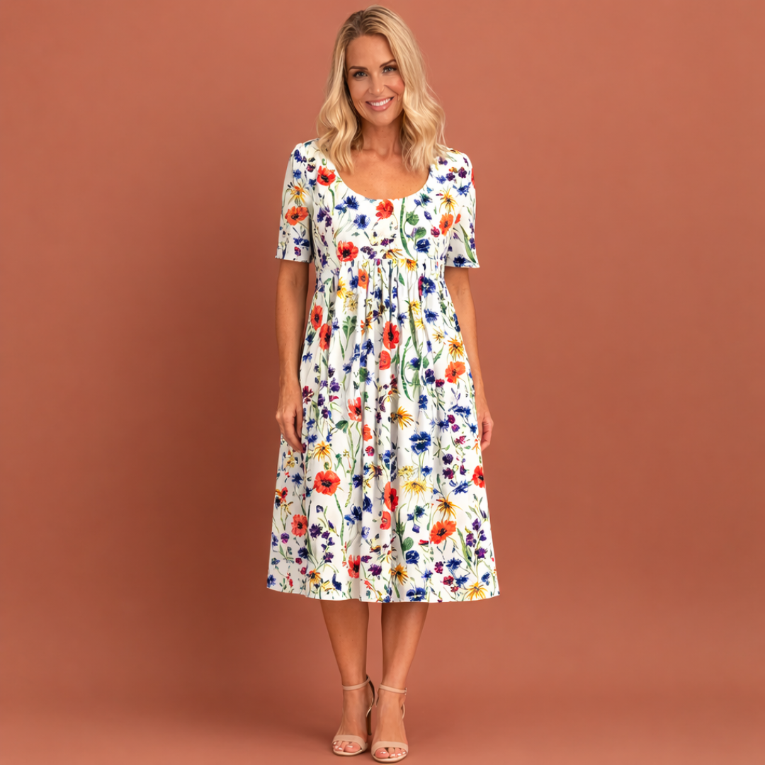 Lara™ | Elegante Abito Midi a Fiori