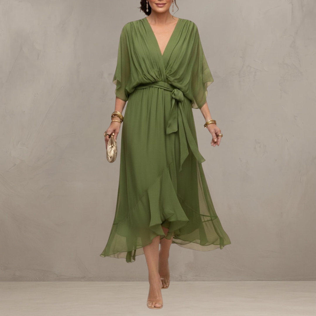 Marta™ | Elegante Abito Midi in Chiffon