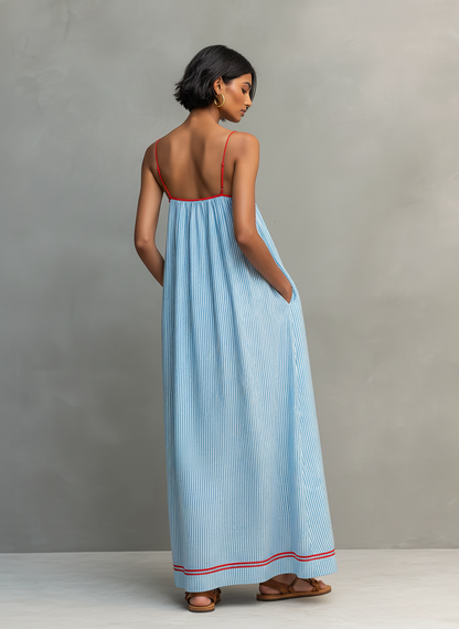 Elina™ | Maxi Abito A Righe Leggero