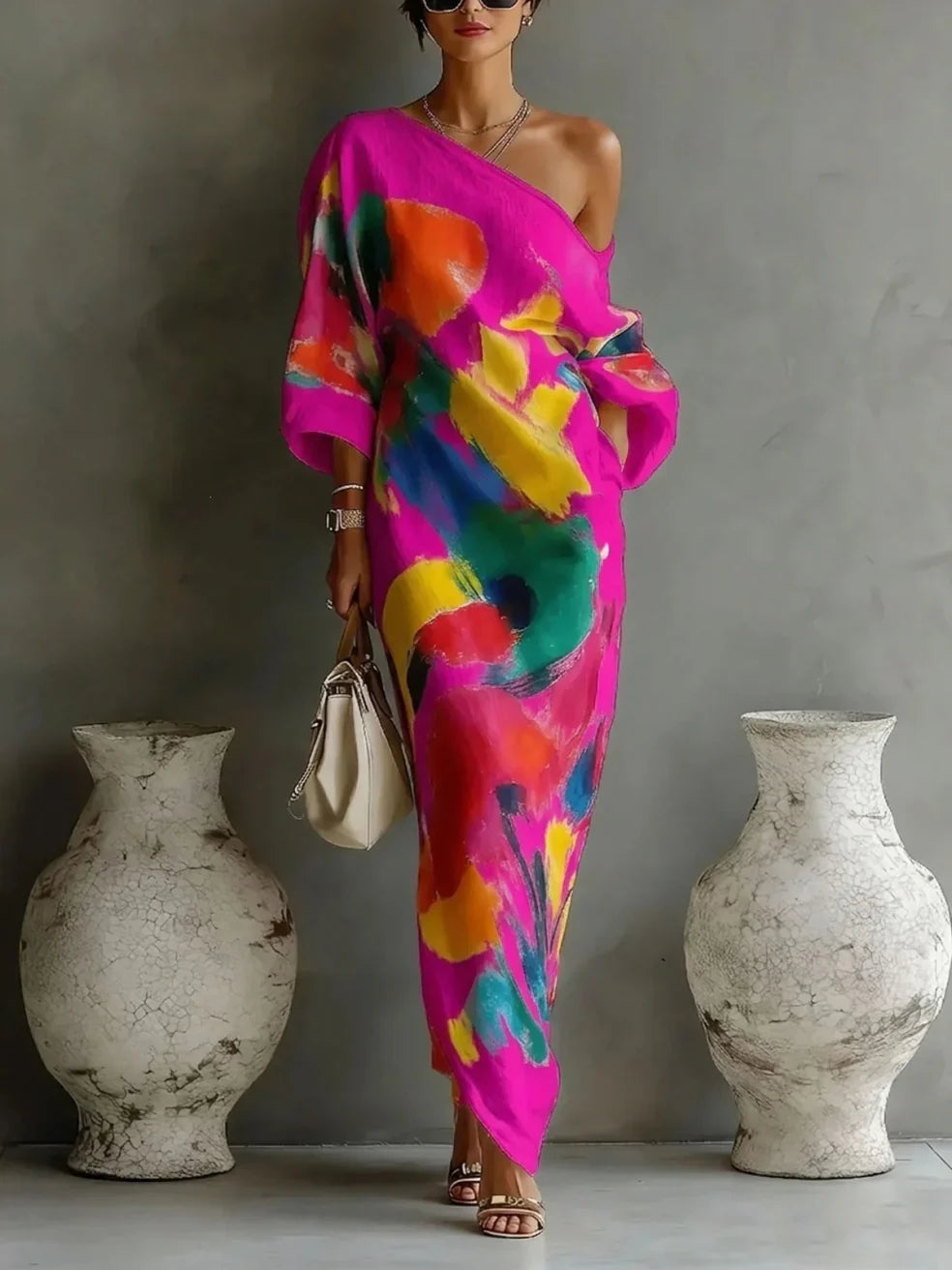 Daniella™ | Abito Maxi Astratto Fluido