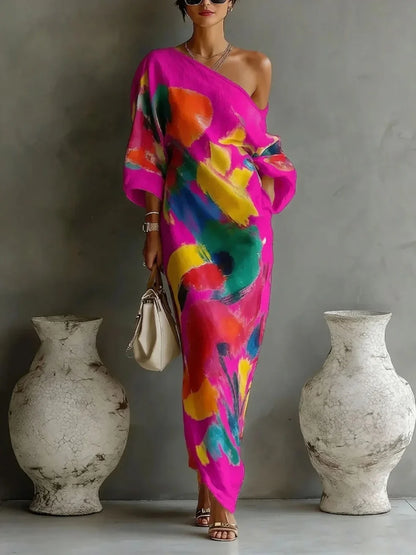 Daniella™ | Abito Maxi Astratto Fluido