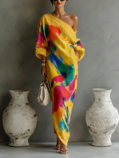 Daniella™ | Abito Maxi Astratto Fluido