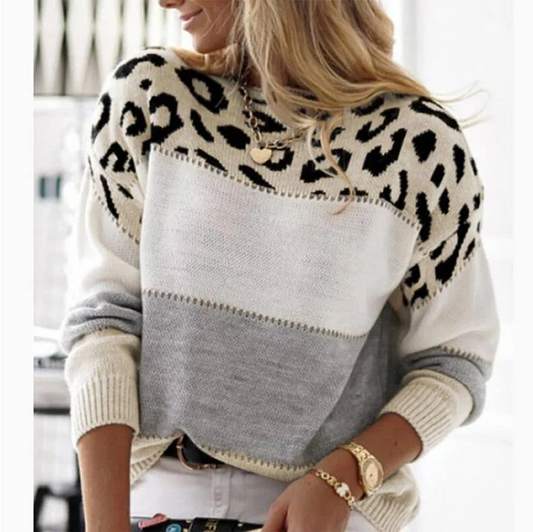 Cheyenne - Pullover casual con design leopardato