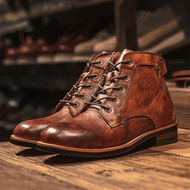 Fanum | Stivali Retro da Uomo con Punta Rotonda