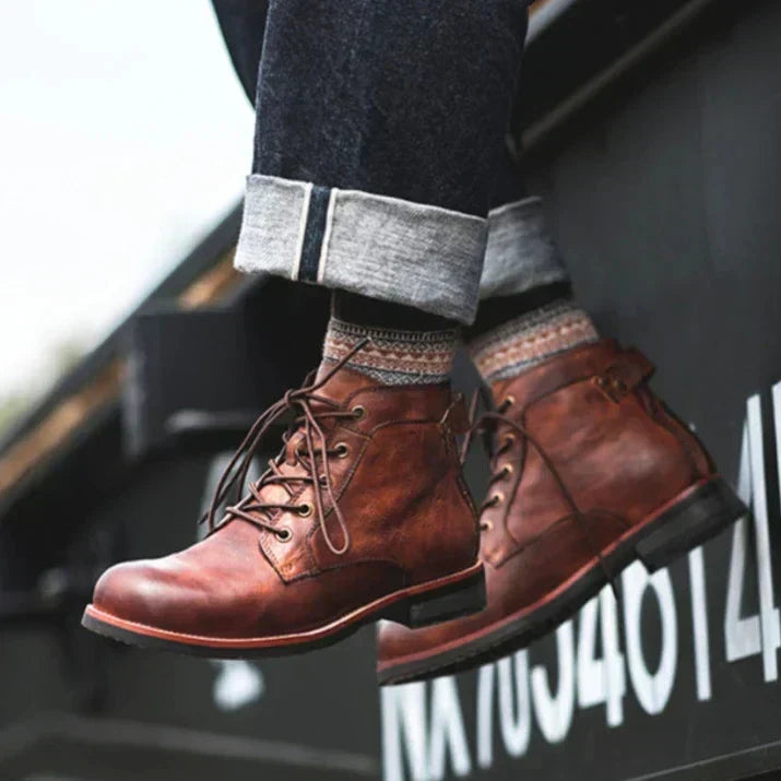 Fanum | Stivali Retro da Uomo con Punta Rotonda