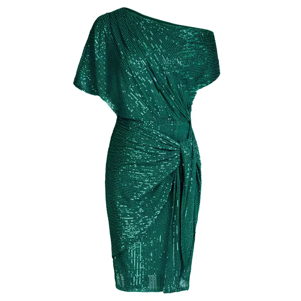 Elya™ | Elegante Abito Paillettes con Copertura per Pancia