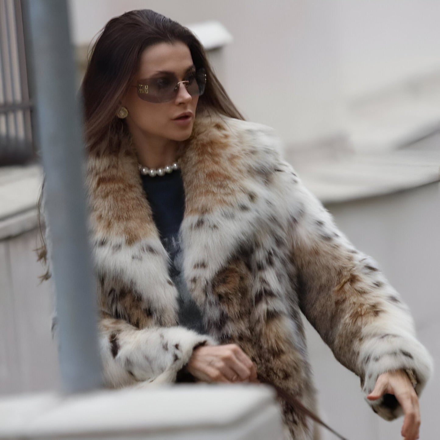 Sigrid | Giacca In Pelliccia Sintetica Con Motivo Pantera