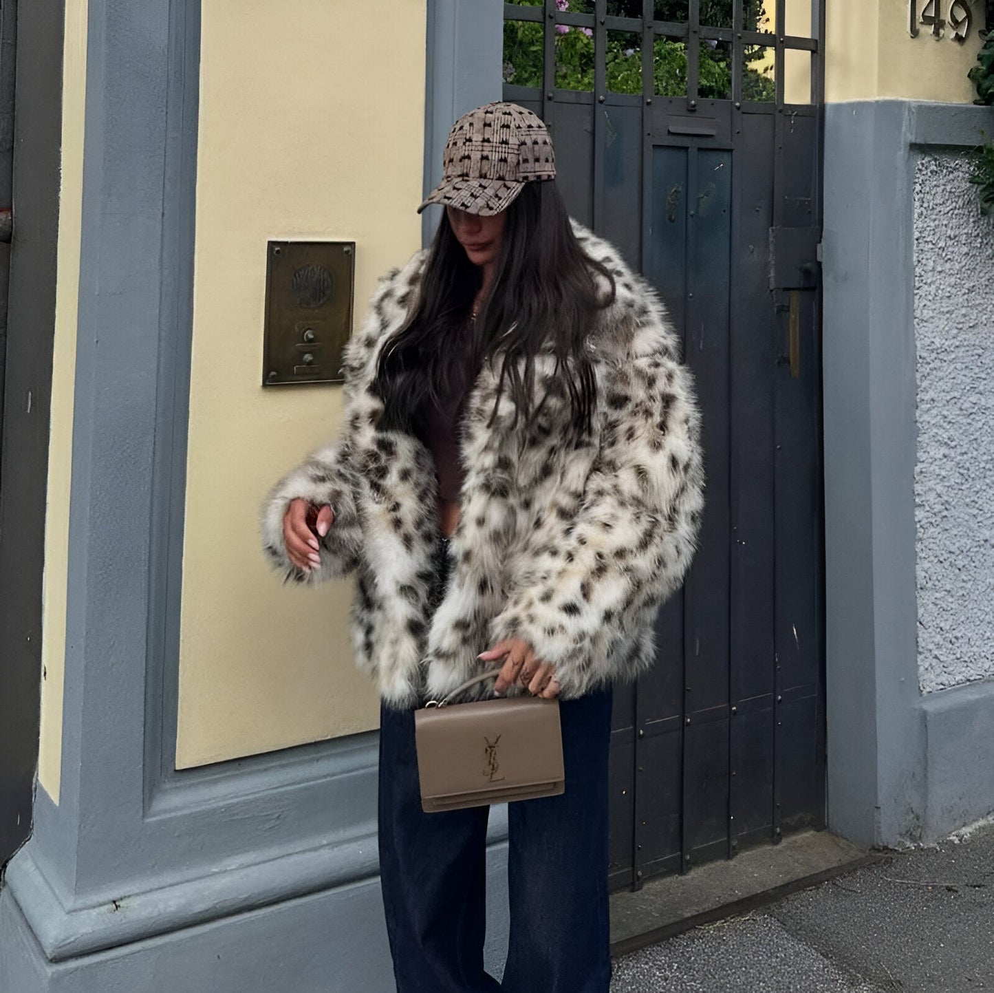 Sigrid | Giacca In Pelliccia Sintetica Con Motivo Pantera
