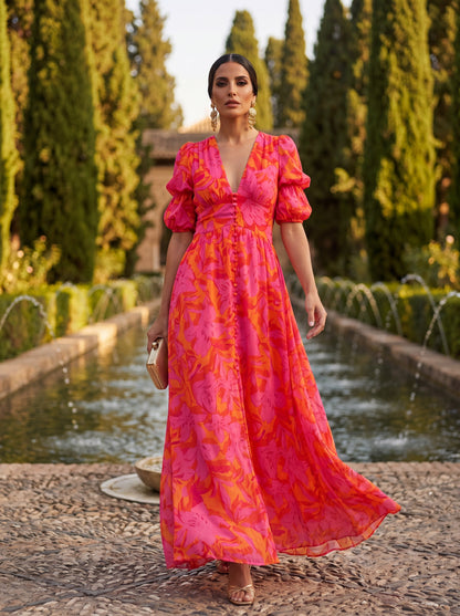 Isabella™ | Elegante Maxi Abito con Scollatura a V