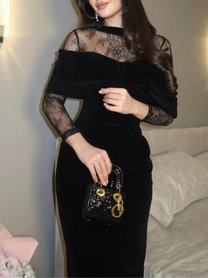 Alix™ | Elegante Abito Maxi in Pizzo