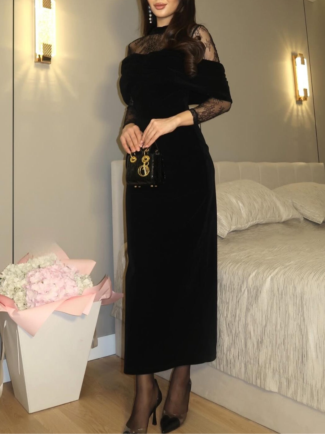 Alix™ | Elegante Abito Maxi in Pizzo