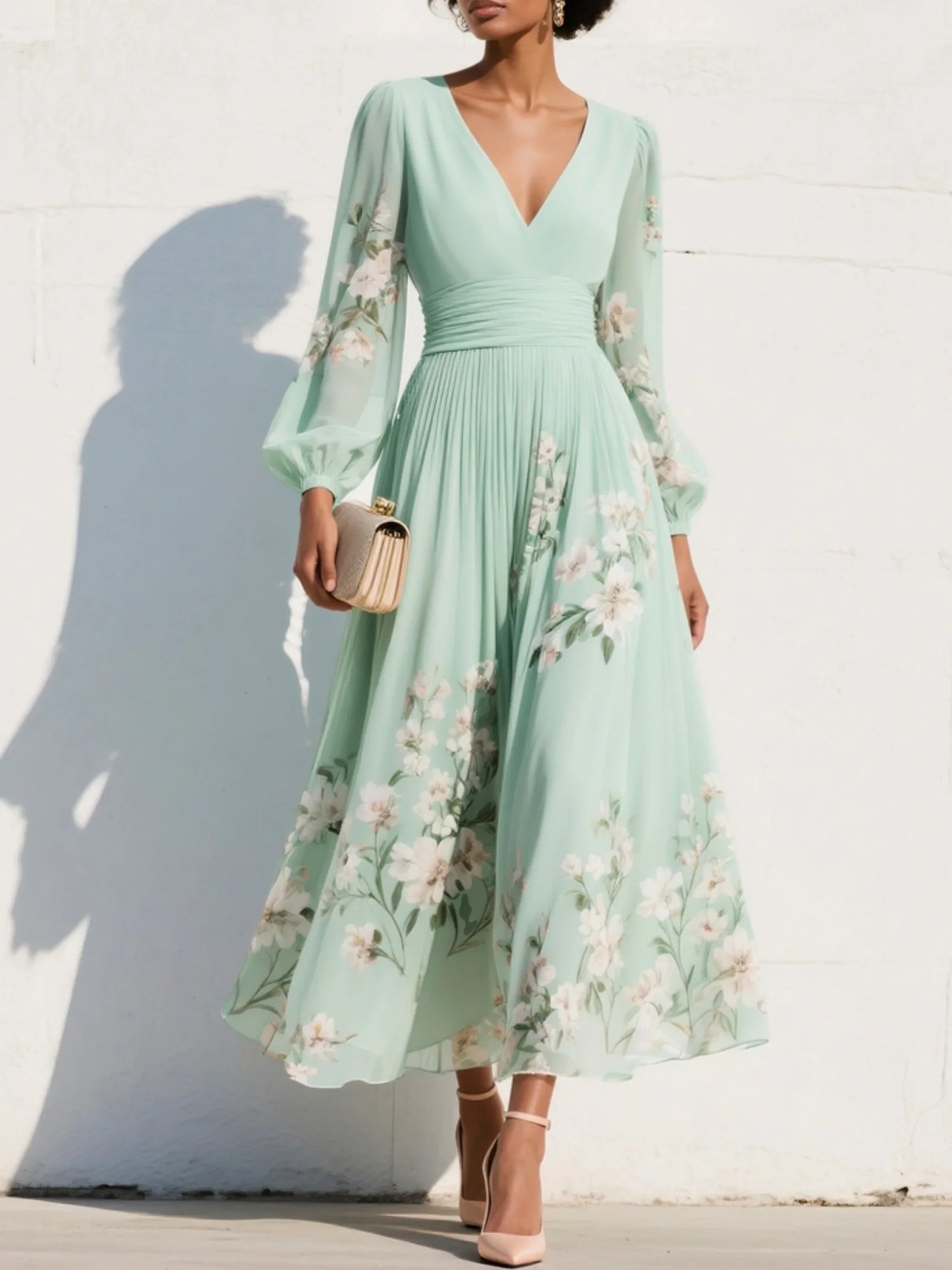 Veya™ | Elegante Abito Maxi a Fiori