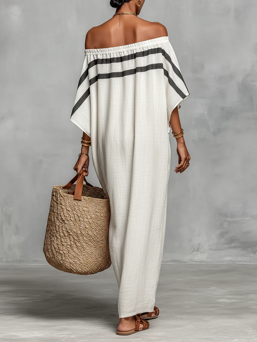Estelle™ | Abito Maxi Off-Shoulder Comodo per Camuffare la Pancia