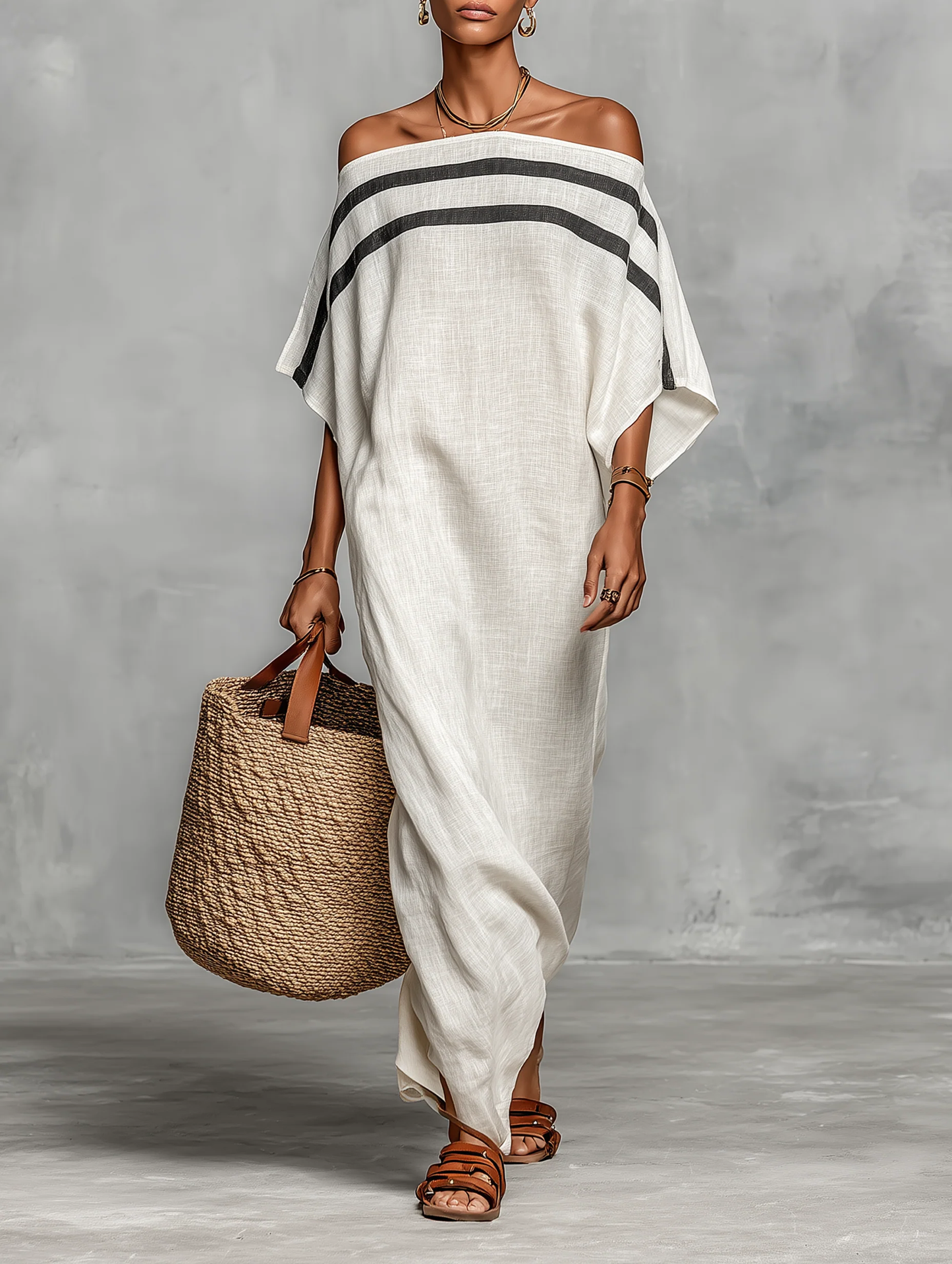 Estelle™ | Abito Maxi Off-Shoulder Comodo per Camuffare la Pancia