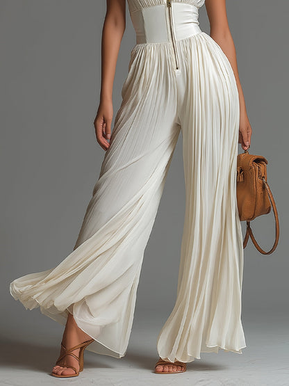 Elise™ | Salopette Chic con Collo Halter e Vita Alta