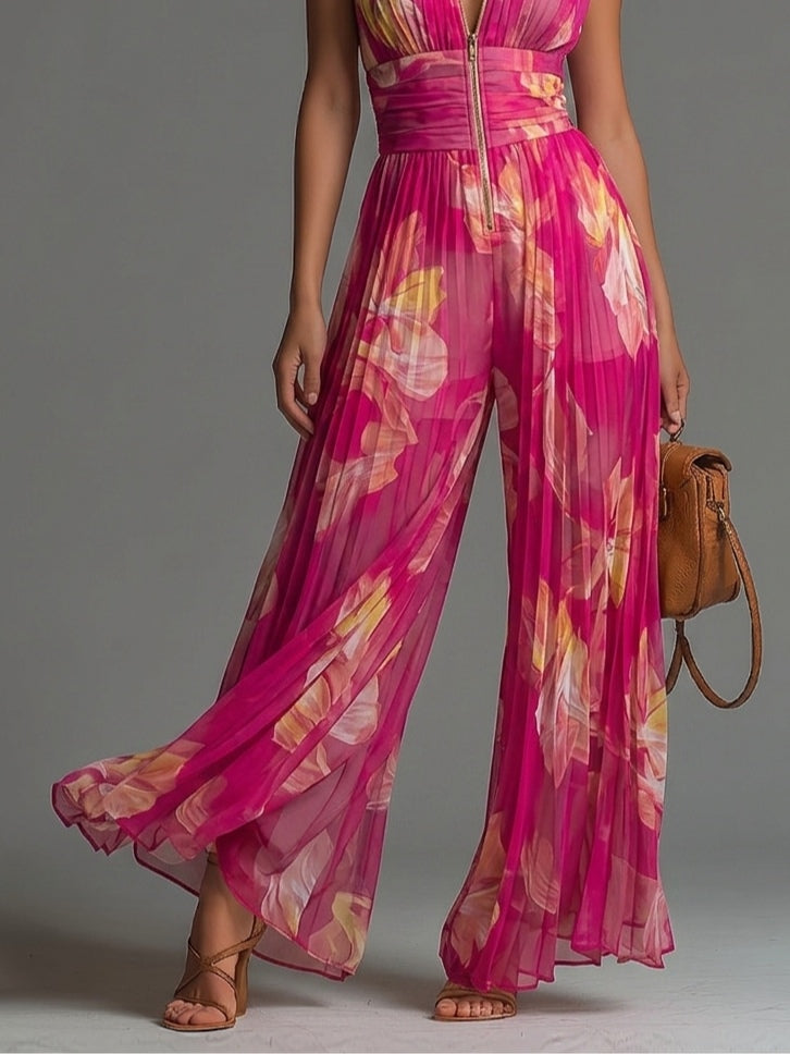 Nicole™ | Elegante Tuta Chiffon con Fiori