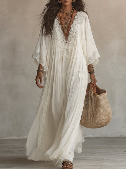 Liora™ | Abito Bohemien Camuffa Pancia con Pizzo