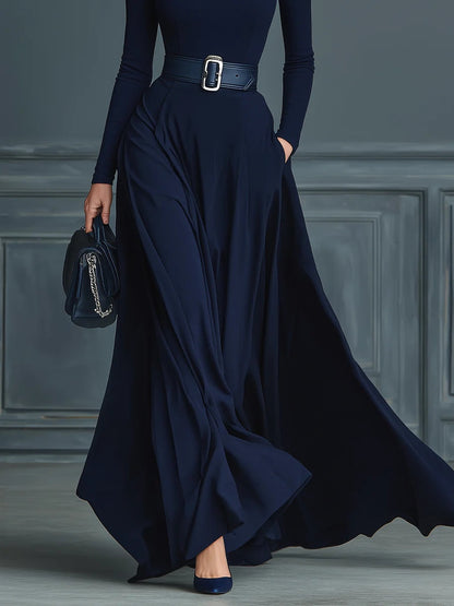Elora™ | Elegante maxi abito con collo alto