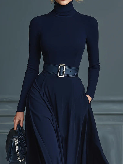Elora™ | Elegante maxi abito con collo alto