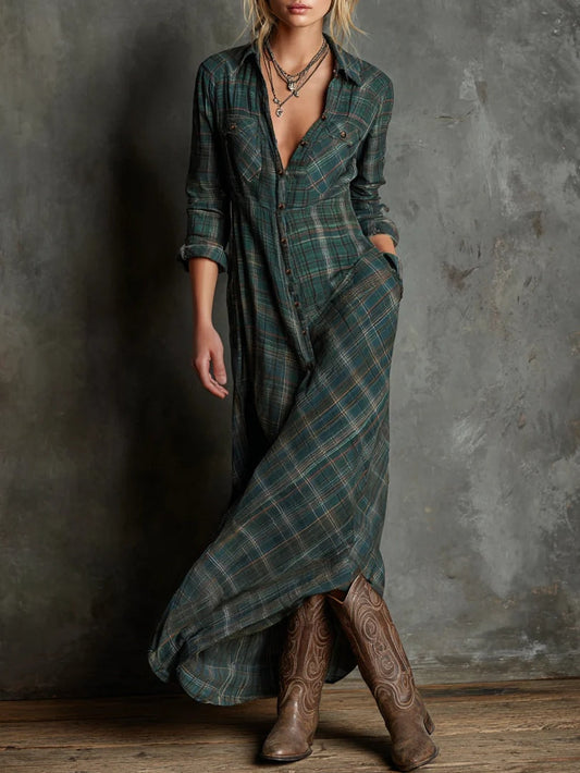 Talia™ | Abito a quadretti boho moderno