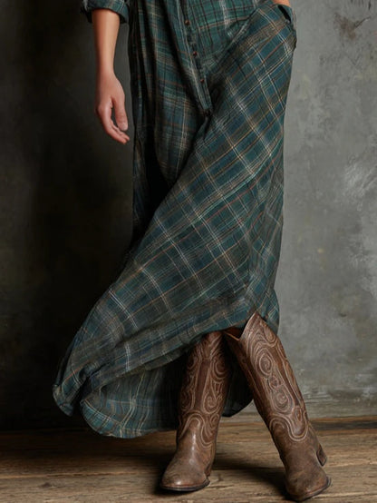 Talia™ | Abito a quadretti boho moderno