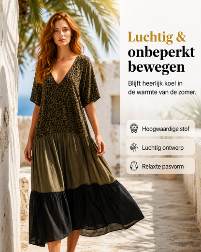 Aveline™ | Abito Maxi Bohemien con Design Coprente per la Pancia