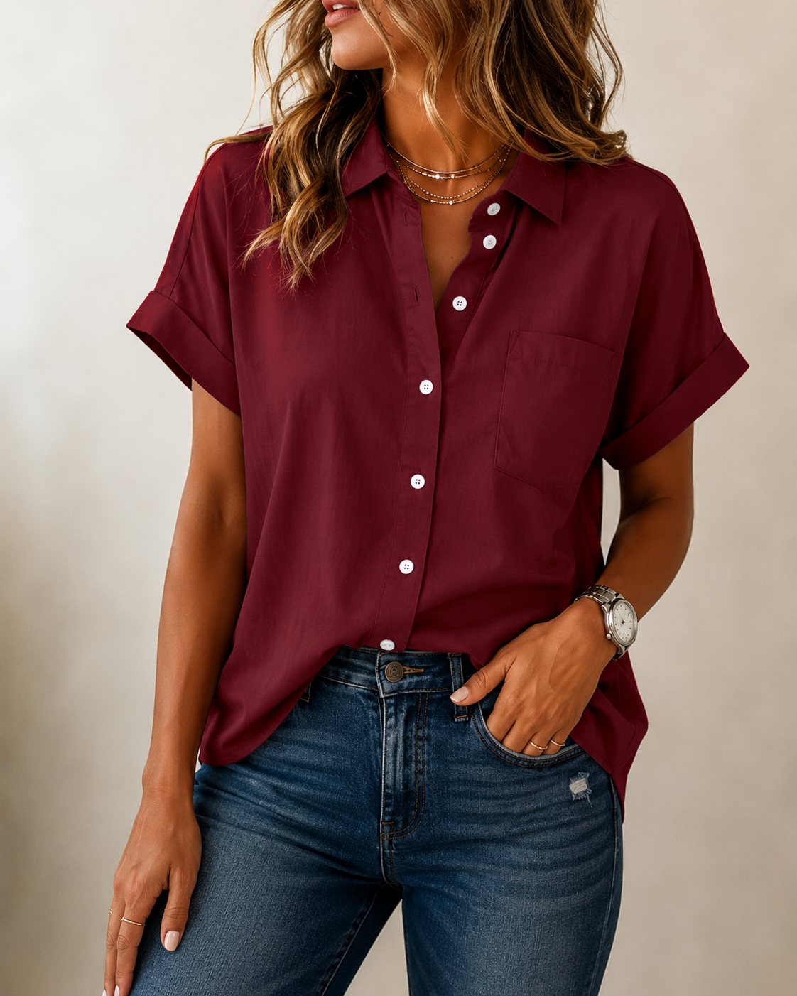 Lieke™ | Blusa Con Bottone Confortevole (1+1 Gratis)