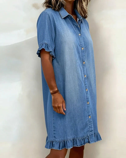 Linae™ | Abito Denim Look Casual con Nodo