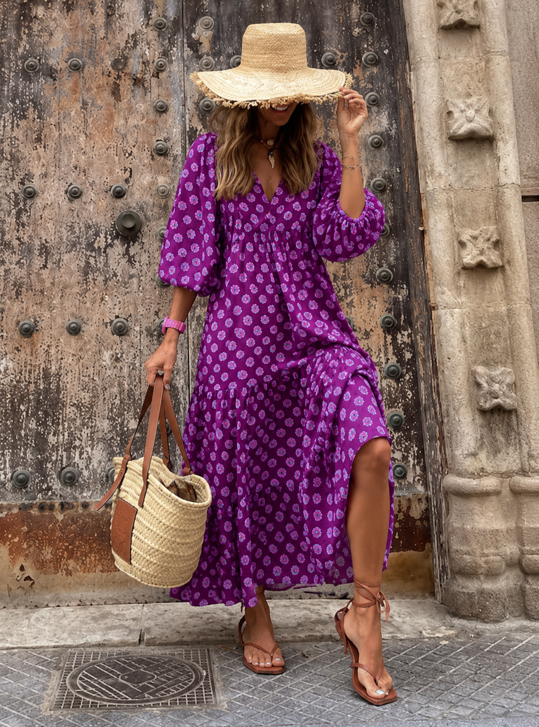 Bellona™ | Abito Bohemien Camuffa Pancia con Fiori