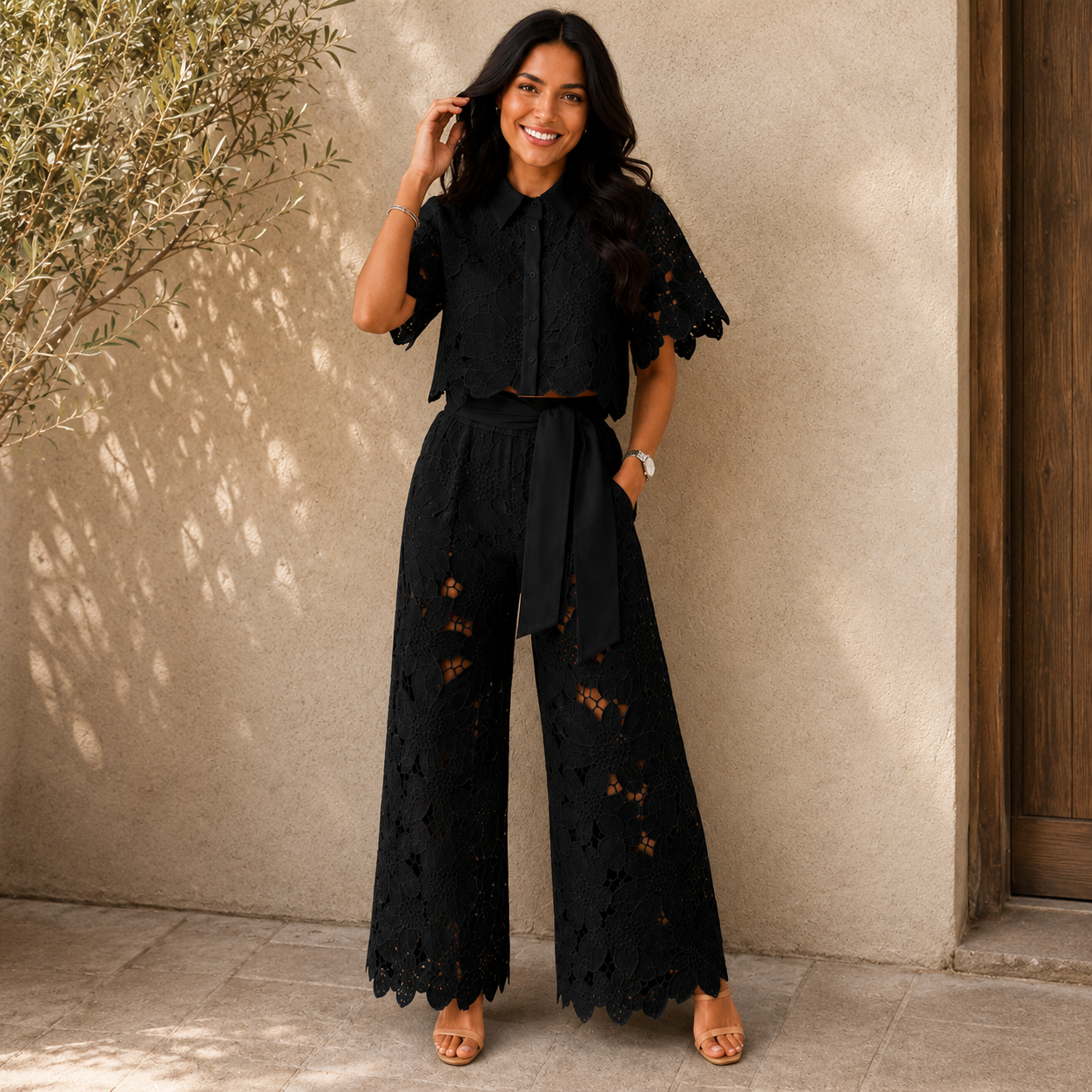 Arielle™ | Elegante Set di Due Pezzi in Pizzo