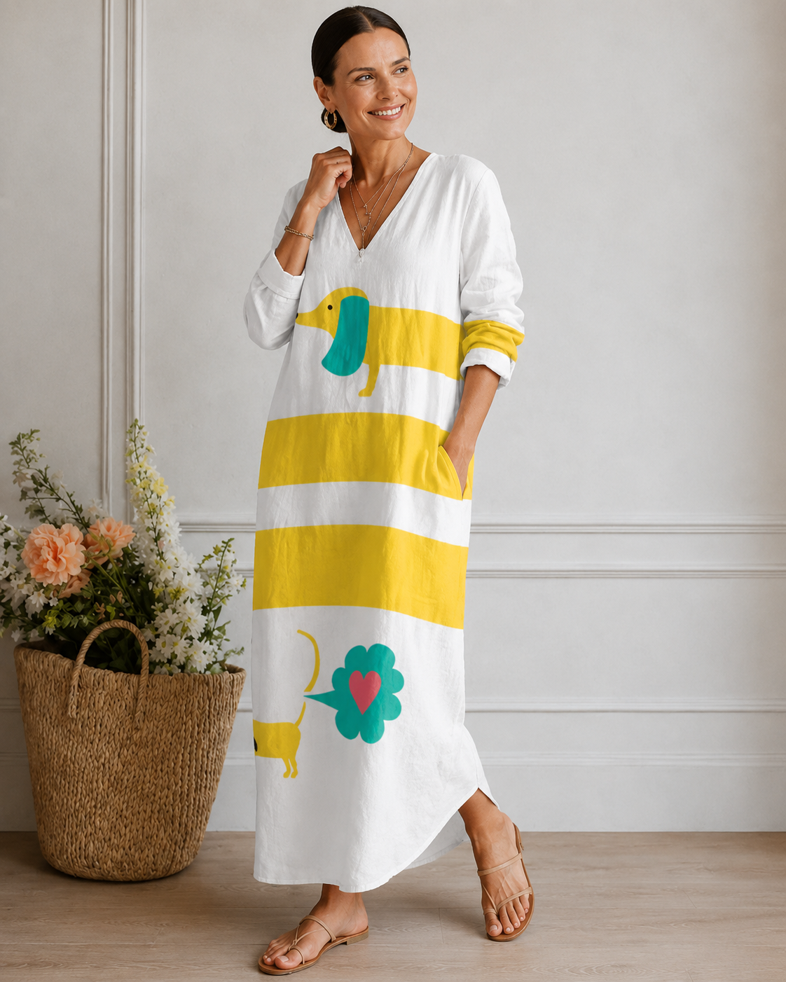Eloise™ | Abito Midi Relax con Camuffamento della Pancia