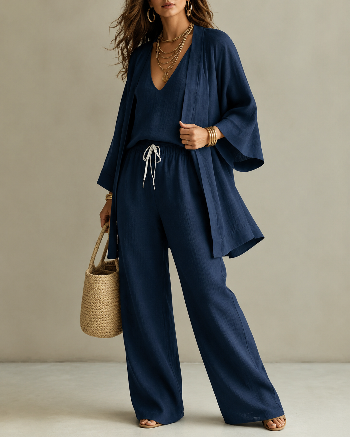 Ysé™ | Set Relaxato a 3 Pezzi con Pantaloni Non Trasparenti