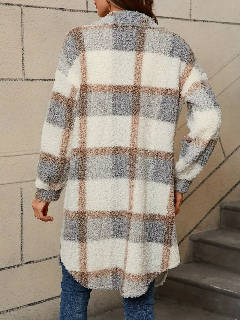 Isabelle™ | Giacca teddy a quadri confortevole