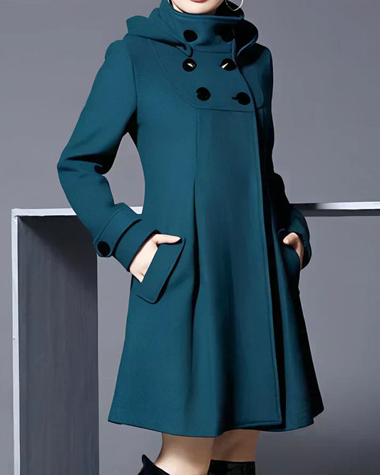 Aria | Cappotto elegante in lana con cappuccio