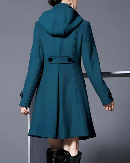 Aria | Cappotto elegante in lana con cappuccio