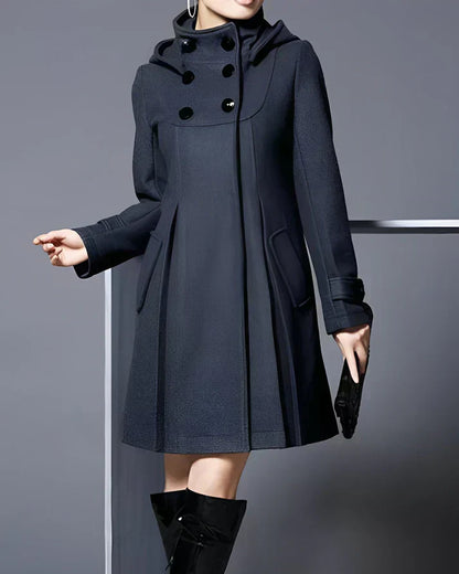 Aria | Cappotto elegante in lana con cappuccio