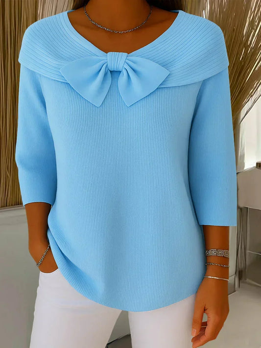 Lirya™ | Elegante top a maglia con fiocco
