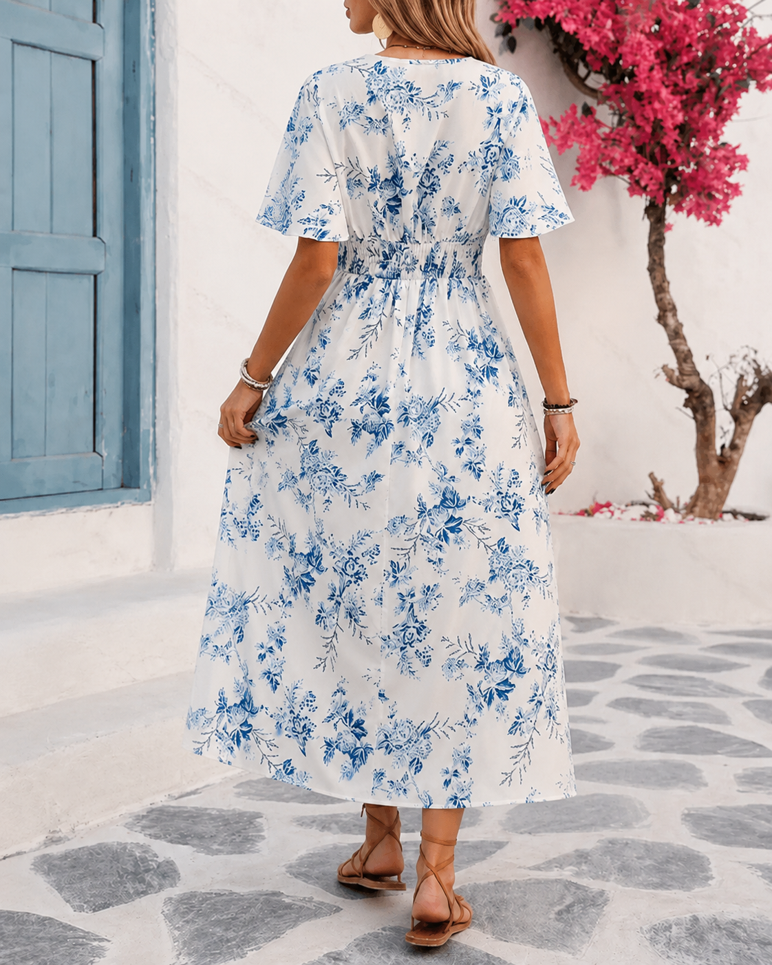 Noelle™ | Vestito Midi Floreale Leggero per Camuffare la Pancia