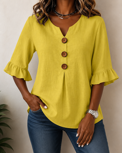Amelie™ | Blusa Camuffa Pancia con Bottoni